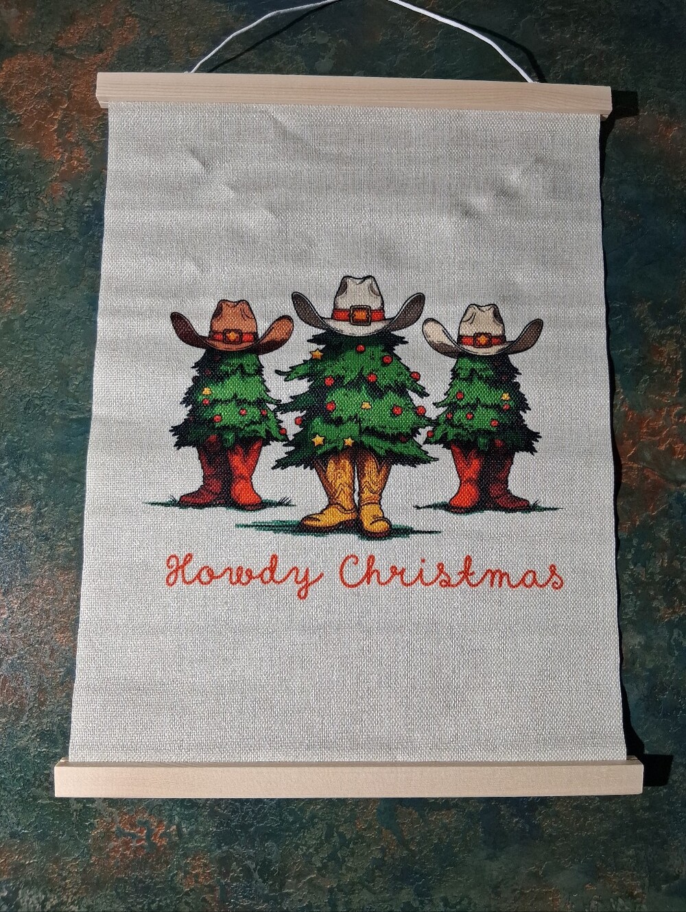 -Howdy Christmas Cowboy Tree Wall Hanger